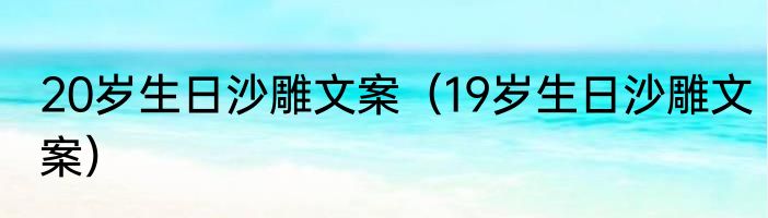 20岁生日沙雕文案（19岁生日沙雕文案）