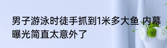 男子游泳时徒手抓到1米多大鱼 内幕曝光简直太意外了