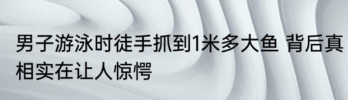 男子游泳时徒手抓到1米多大鱼 背后真相实在让人惊愕