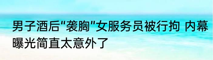 男子酒后“袭胸”女服务员被行拘 内幕曝光简直太意外了