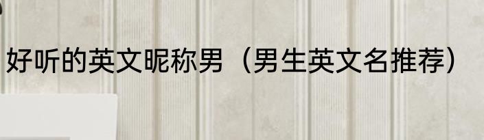好听的英文昵称男（男生英文名推荐）