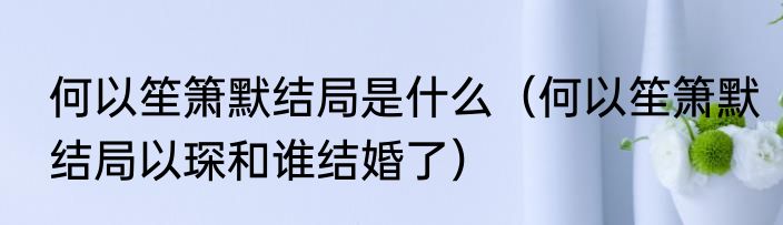 何以笙箫默结局是什么（何以笙箫默结局以琛和谁结婚了）