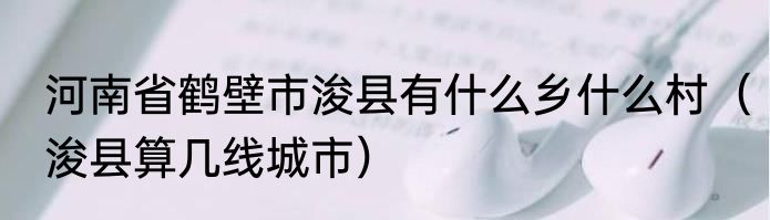 河南省鹤壁市浚县有什么乡什么村（浚县算几线城市）
