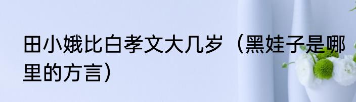 田小娥比白孝文大几岁（黑娃子是哪里的方言）