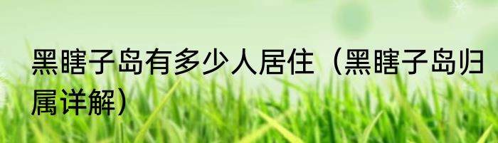 黑瞎子岛有多少人居住（黑瞎子岛归属详解）