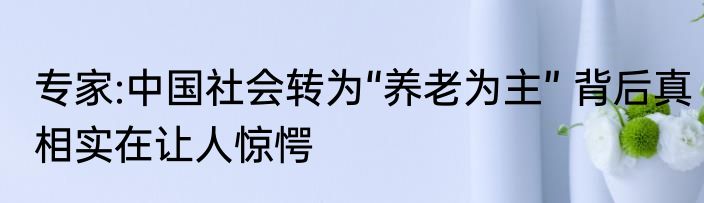 专家:中国社会转为“养老为主” 背后真相实在让人惊愕