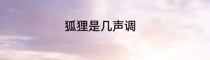 狐狸是几声调