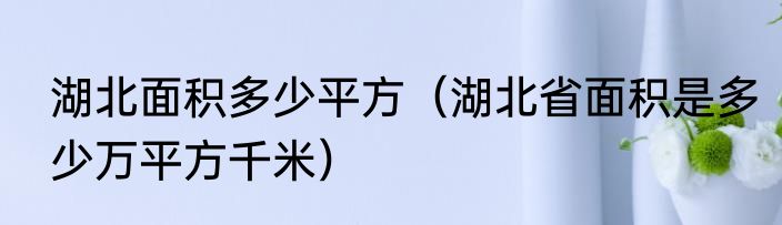 湖北面积多少平方（湖北省面积是多少万平方千米）