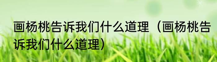 画杨桃告诉我们什么道理（画杨桃告诉我们什么道理）