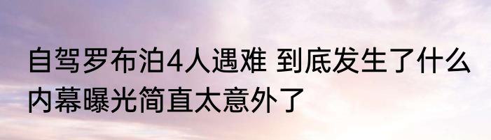 自驾罗布泊4人遇难 到底发生了什么 内幕曝光简直太意外了