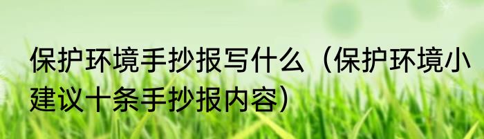 保护环境手抄报写什么（保护环境小建议十条手抄报内容）