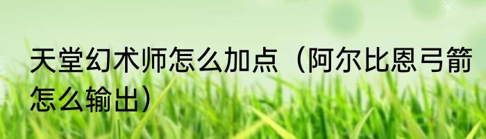 天堂幻术师怎么加点（阿尔比恩弓箭怎么输出）