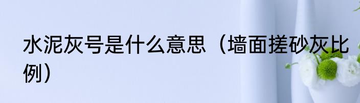 水泥灰号是什么意思（墙面搓砂灰比例）