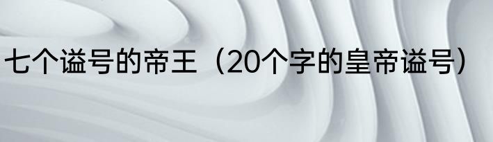 七个谥号的帝王（20个字的皇帝谥号）