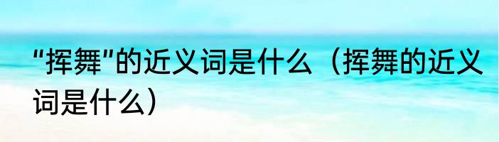 “挥舞”的近义词是什么（挥舞的近义词是什么）