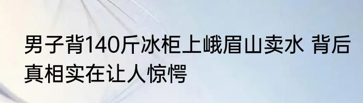 男子背140斤冰柜上峨眉山卖水 背后真相实在让人惊愕