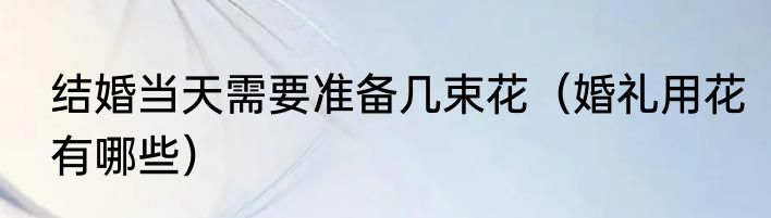 结婚当天需要准备几束花（婚礼用花有哪些）