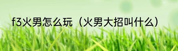 f3火男怎么玩（火男大招叫什么）