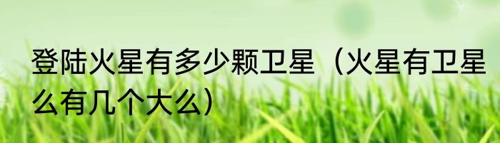 登陆火星有多少颗卫星（火星有卫星么有几个大么）