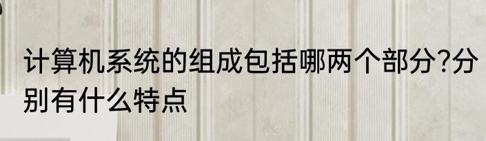 计算机系统的组成包括哪两个部分?分别有什么特点