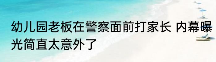 幼儿园老板在警察面前打家长 内幕曝光简直太意外了