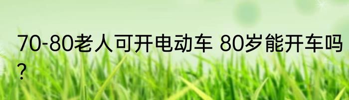 70-80老人可开电动车 80岁能开车吗？