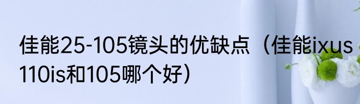 佳能25-105镜头的优缺点（佳能ixus110is和105哪个好）