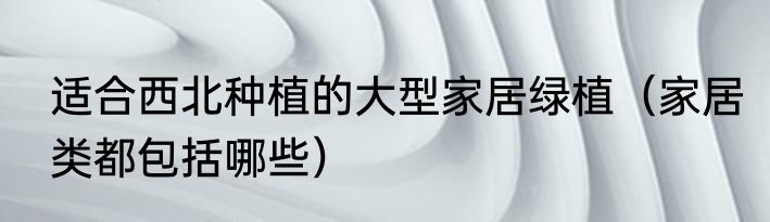 适合西北种植的大型家居绿植（家居类都包括哪些）
