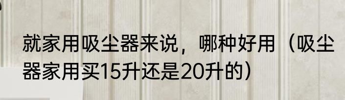 就家用吸尘器来说，哪种好用（吸尘器家用买15升还是20升的）