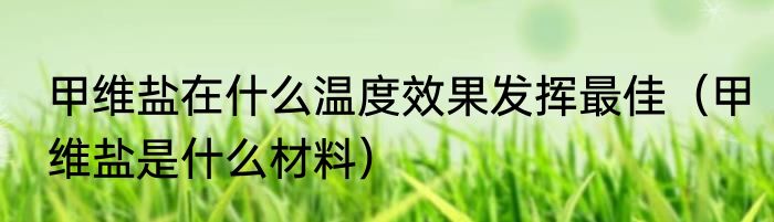 甲维盐在什么温度效果发挥最佳（甲维盐是什么材料）