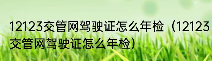 12123交管网驾驶证怎么年检（12123交管网驾驶证怎么年检）