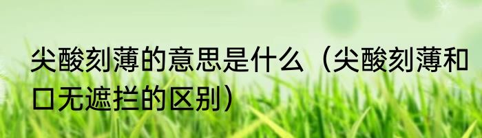 尖酸刻薄的意思是什么（尖酸刻薄和口无遮拦的区别）