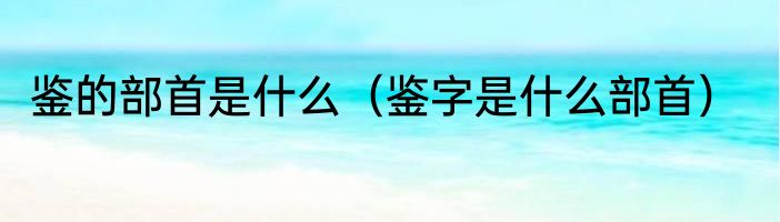 鉴的部首是什么（鉴字是什么部首）