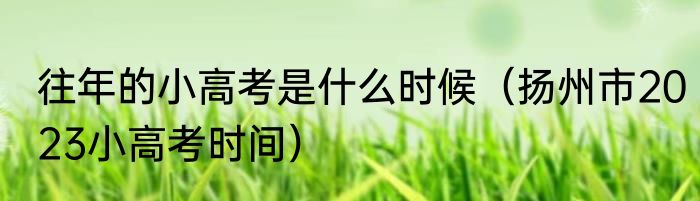 往年的小高考是什么时候（扬州市2023小高考时间）