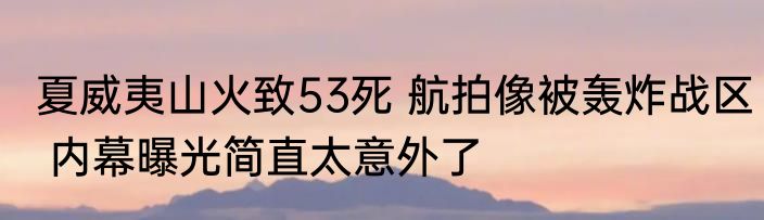 夏威夷山火致53死 航拍像被轰炸战区 内幕曝光简直太意外了