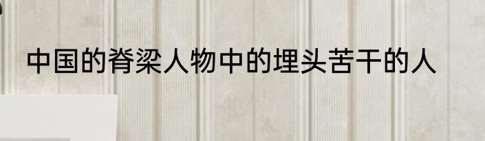 中国的脊梁人物中的埋头苦干的人