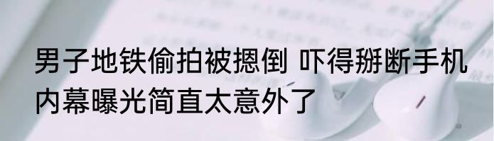 男子地铁偷拍被摁倒 吓得掰断手机 内幕曝光简直太意外了