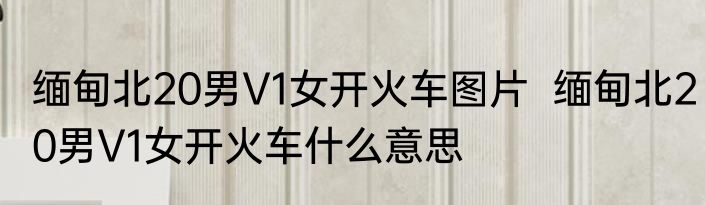 缅甸北20男V1女开火车图片  缅甸北20男V1女开火车什么意思