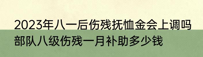 2023年八一后伤残抚恤金会上调吗 部队八级伤残一月补助多少钱