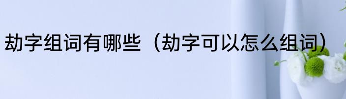 劫字组词有哪些（劫字可以怎么组词）