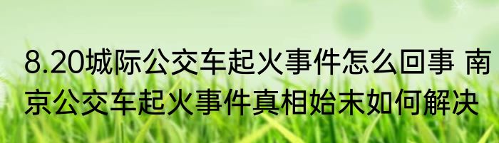 8.20城际公交车起火事件怎么回事 南京公交车起火事件真相始末如何解决