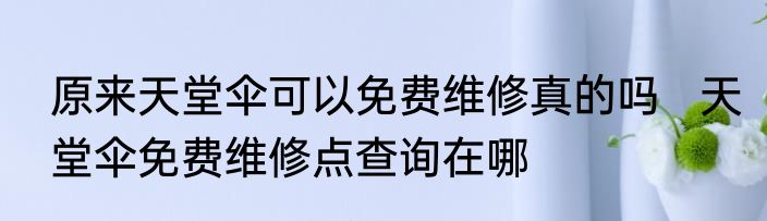 原来天堂伞可以免费维修真的吗   天堂伞免费维修点查询在哪