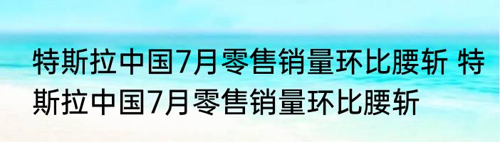 特斯拉中国7月零售销量环比腰斩 特斯拉中国7月零售销量环比腰斩