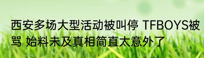 西安多场大型活动被叫停 TFBOYS被骂 始料未及真相简直太意外了