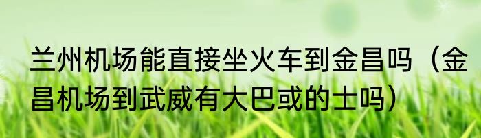 兰州机场能直接坐火车到金昌吗（金昌机场到武威有大巴或的士吗）