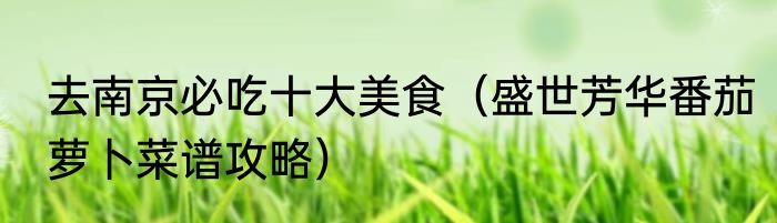 去南京必吃十大美食（盛世芳华番茄萝卜菜谱攻略）