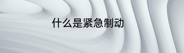 什么是紧急制动