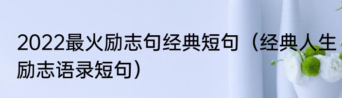 2022最火励志句经典短句（经典人生励志语录短句）