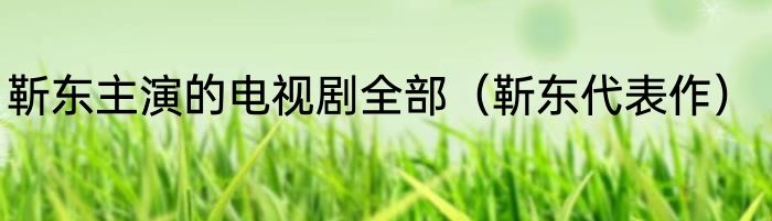 靳东主演的电视剧全部（靳东代表作）