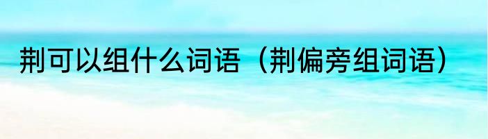 荆可以组什么词语（荆偏旁组词语）